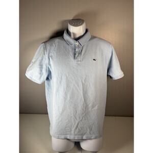 Vineyard Vines Heritage Polo Shirt Mens Large Light Blue Whale Logo Cotton L